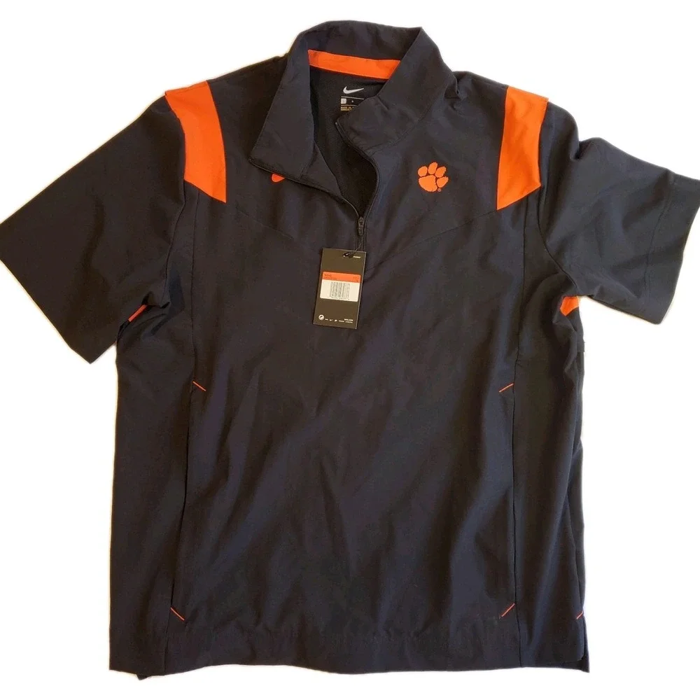 Nike Clemson Tigers Sideline Lightweight SS‎ Coaches Jacket Men's L Black New